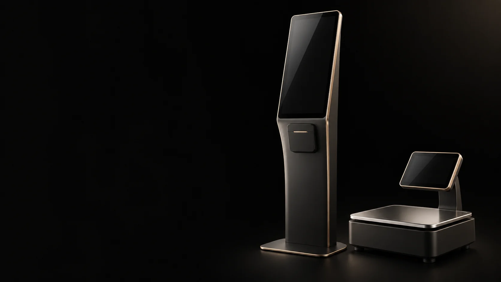 Visualization of a self-service kiosk and a smart scale.